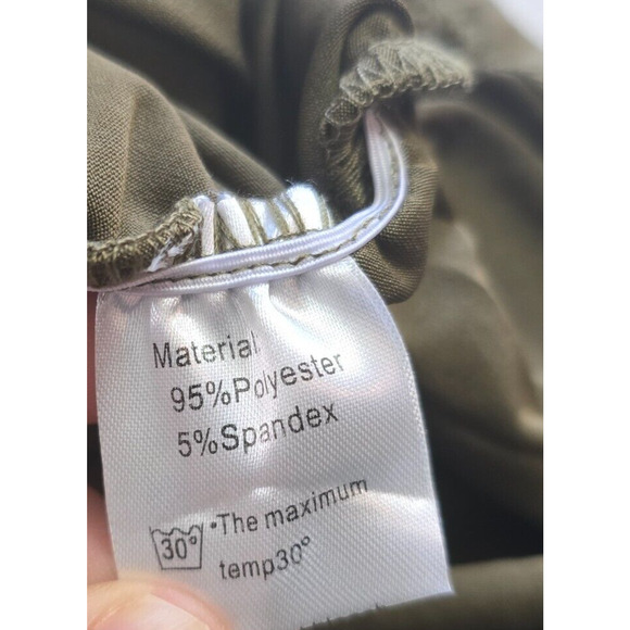 Yincro Dress Women's 2XL Olive Bodycon with Oversized Top Ruffles Mini NWT - Picture 5 of 16